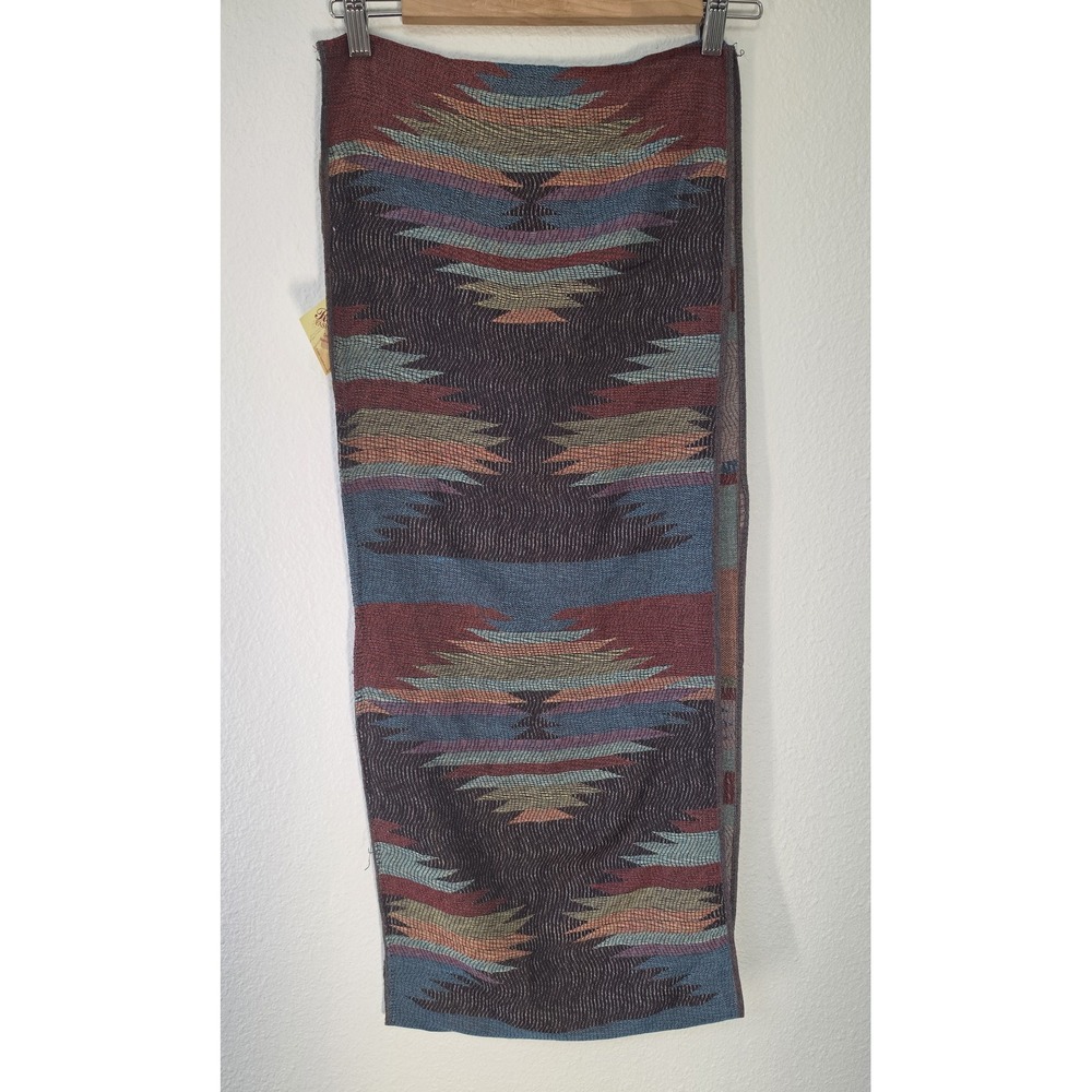 NWT Rapti Fashion Infinity Scarf Wool Silk Multicolor Geometric Boho Wrap Shawl